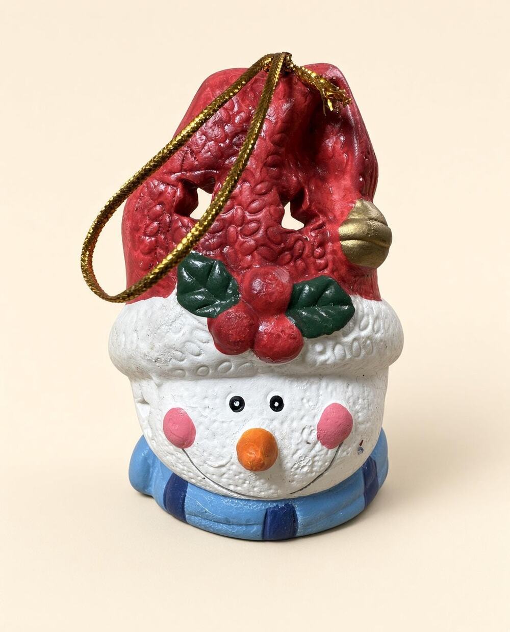 Ceramic Snowman Tea Light Holder, Star Cutout Candle Ornament, Hanging Luminary